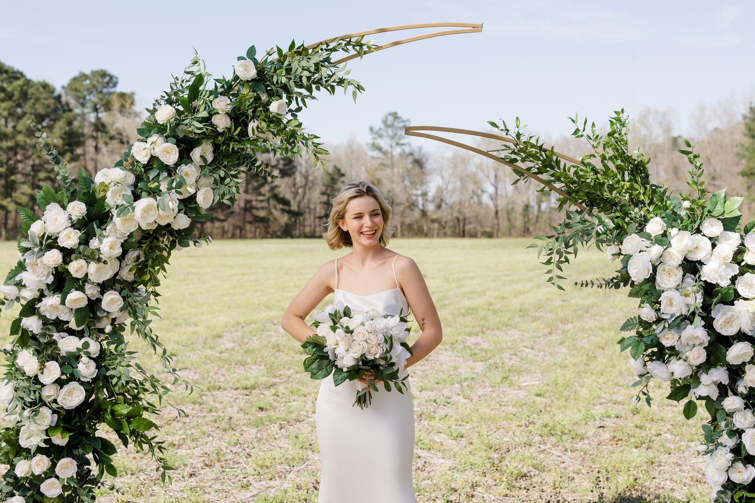 Broken Arch Floral Pillars